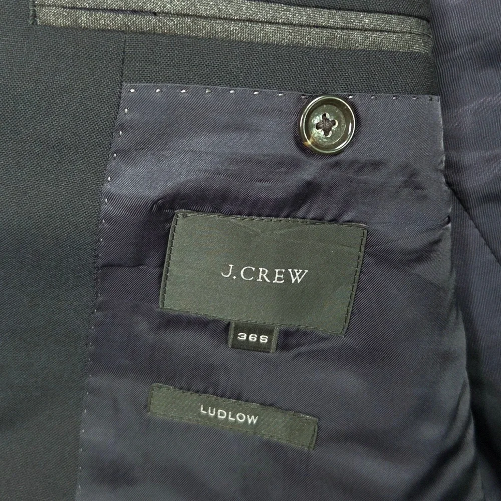 J.Crew Ludlow Loro Piana Super 120s Wool Blazer Jacket Coat Mens 36S Dark Navy
